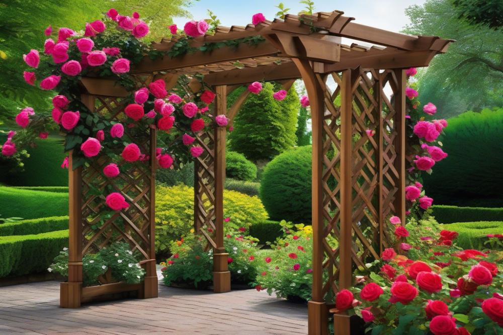Step-By-Step Guide: How To Train And Grow Climbing Roses On Trellises For A Stunning Garden Display